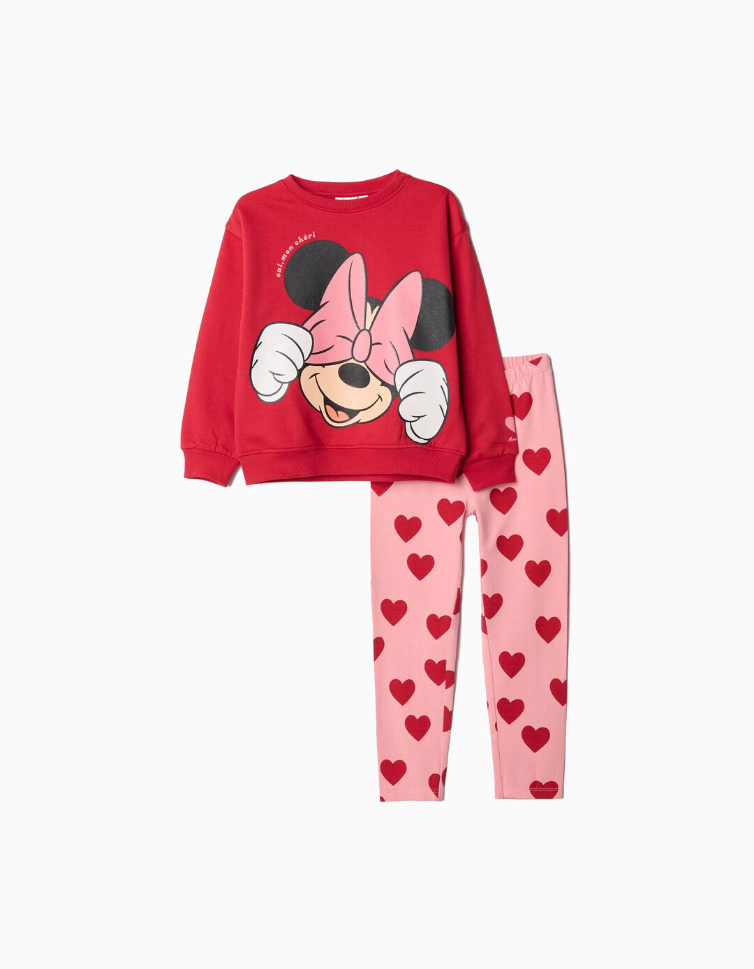 Conjunto Sweatshirt e Leggings 'Disney', Menina, Vermelho