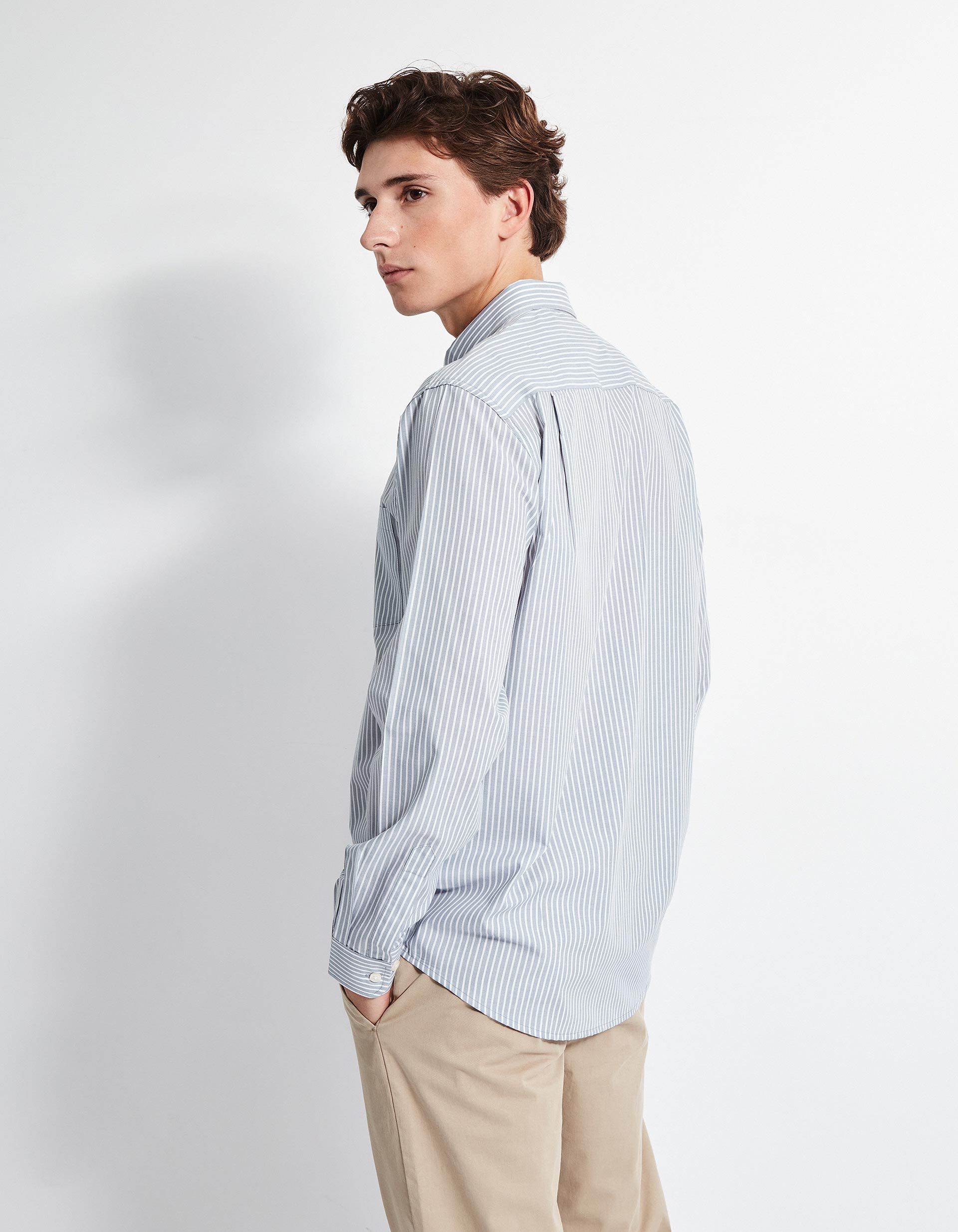 Comprar Online Camisa de Manga Comprida Riscas, Homem