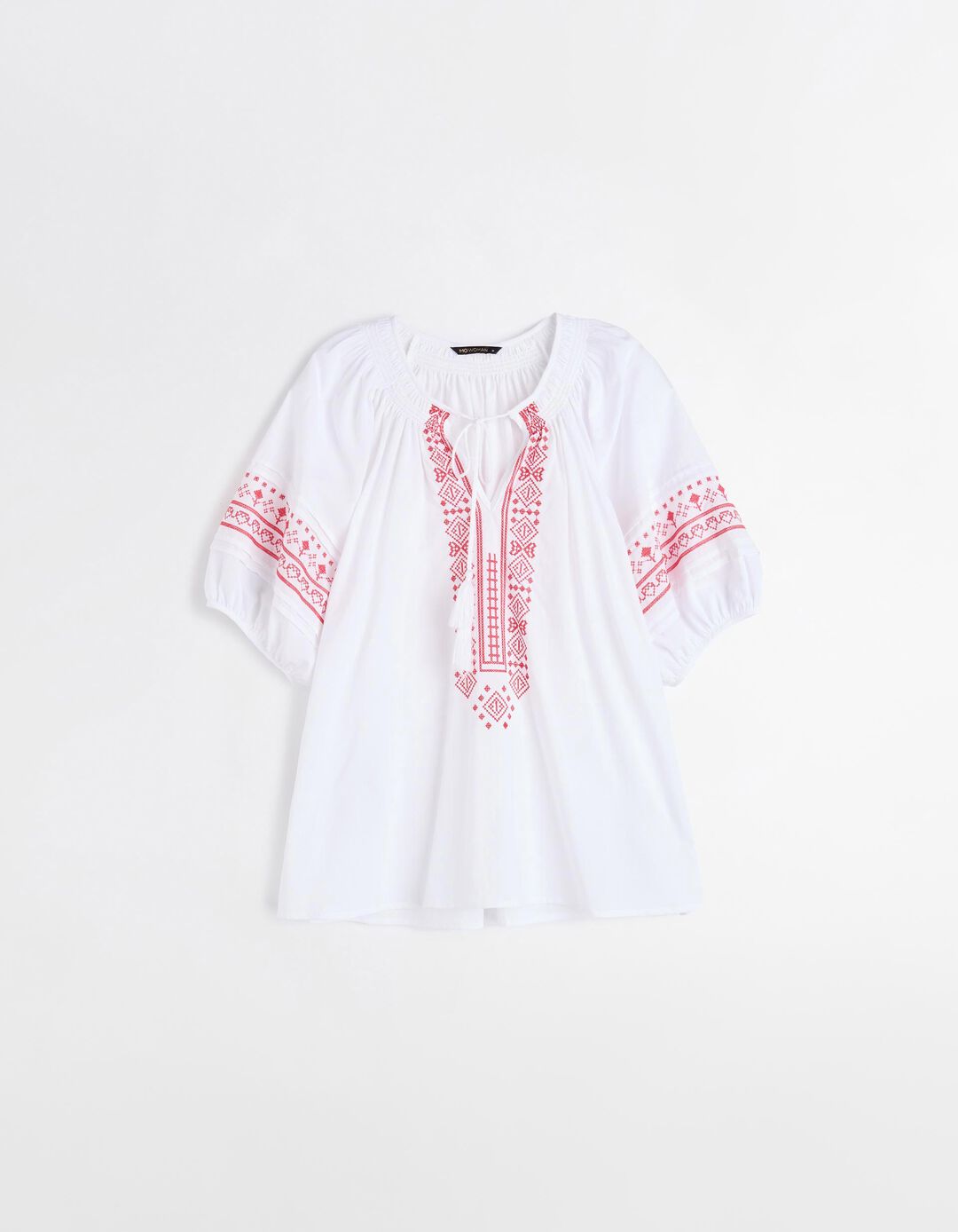 Blusa com Bordados, Mulher, Branco