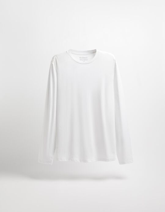 Comprar Online T-shirt de Manga Comprida, Homem, Branco