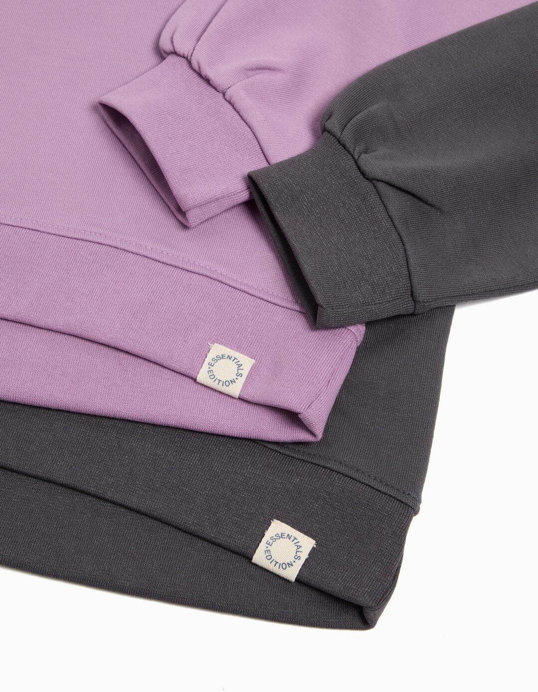 Pack 2 Sweatshirts de Felpa, Menina, Lilás/Cinzento Escuro