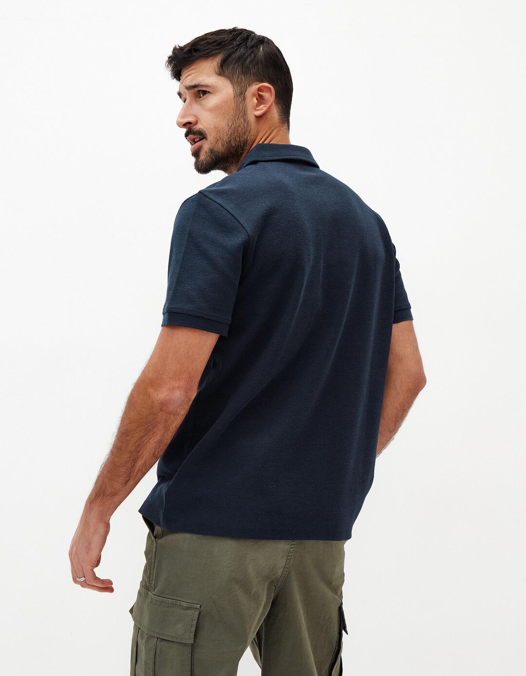Polo Waffle, Homem, Azul Escuro