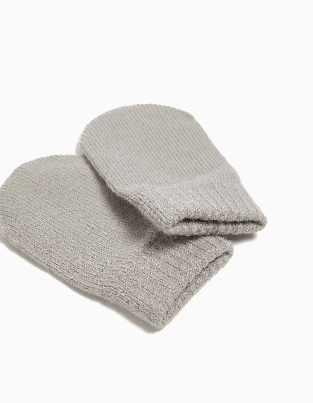 Conjunto Gorro + Luvas Malha, Recém-nascido, Cinzento