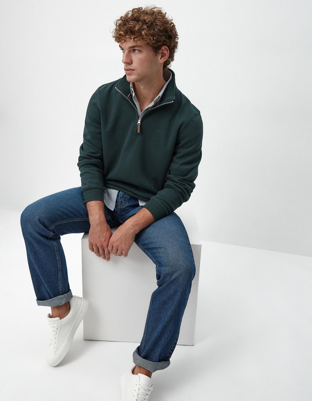 Calças de Ganga 'Straight fit', Homem, Azul Escuro
