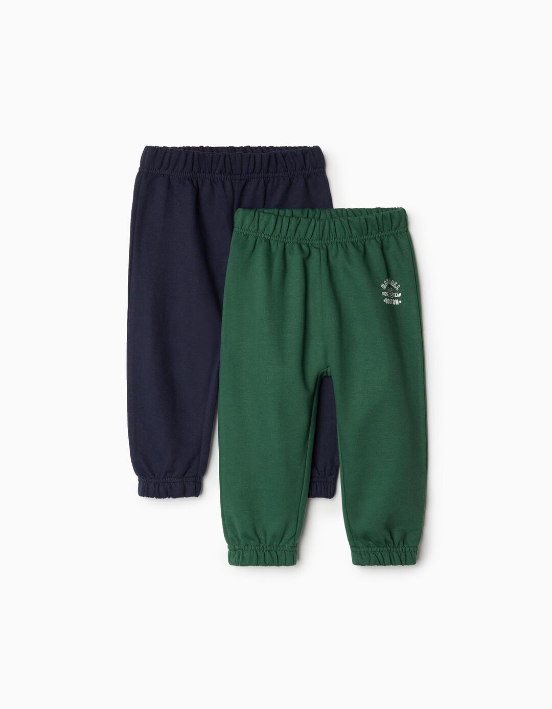 Pack 2 Cal&ccedil;as de Felpa, Menino, Azul Escuro/Verde Escuro