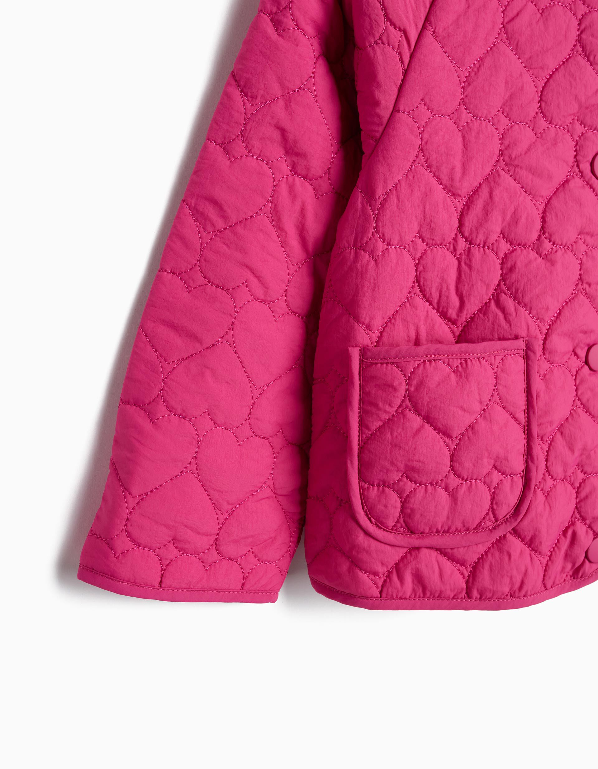 Casaco Acolchoado, Menina, Rosa Escuro