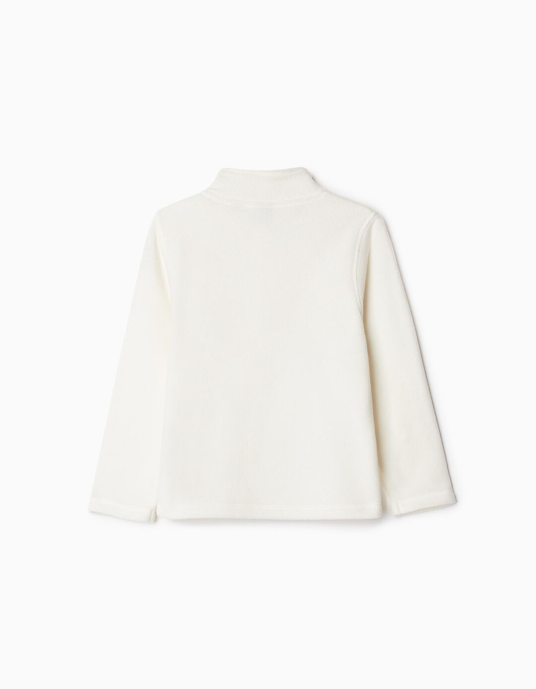 Sweatshirt Polar Fecho de Correr, Menina, Branco
