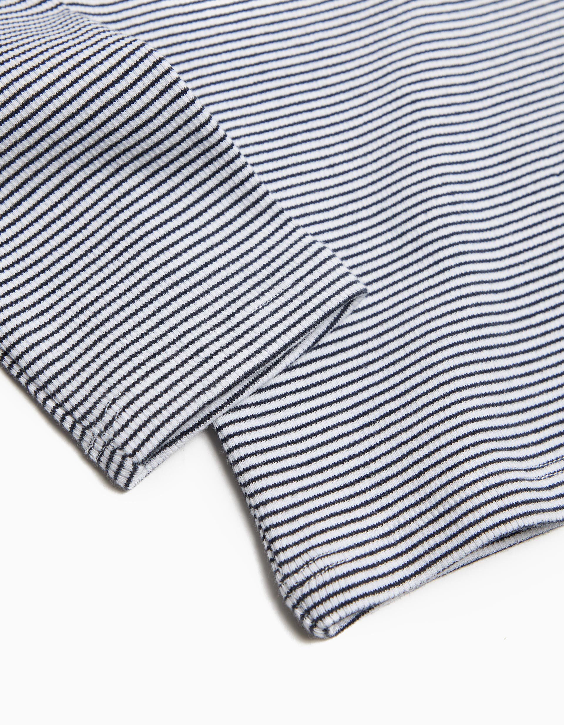 Comprar Online T-shirt de Manga Comprida Riscas, Menina, Azul Escuro