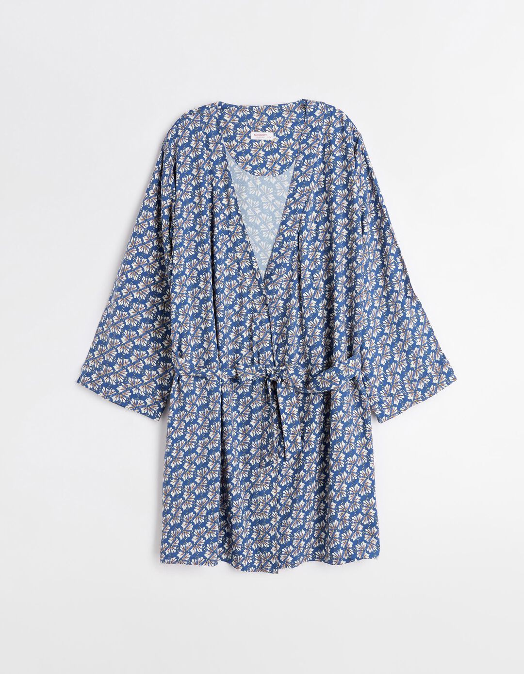 Robe Estampado, Mulher, Azul Escuro