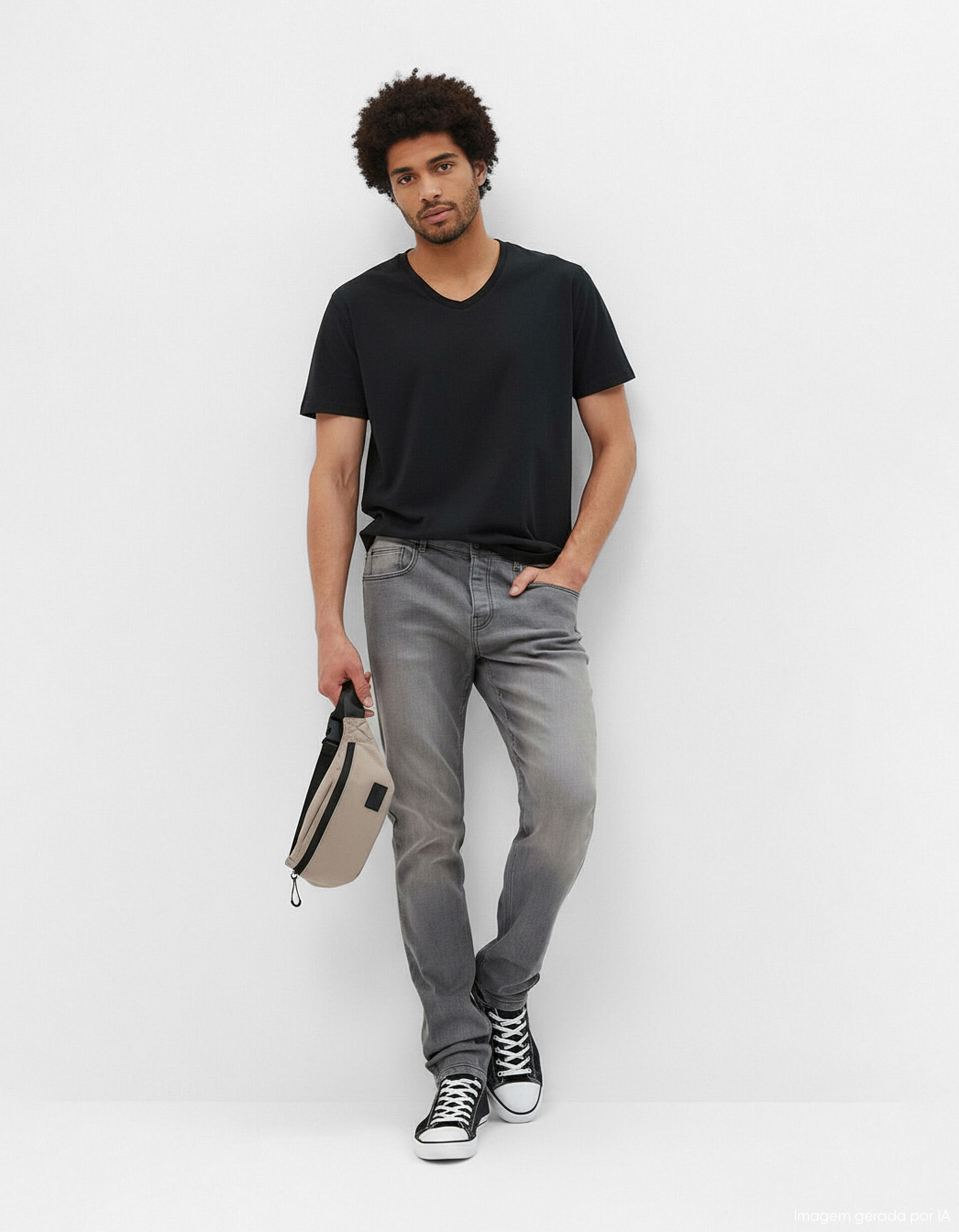 Cal&ccedil;as Skinny-fit, Homem, Cinza
