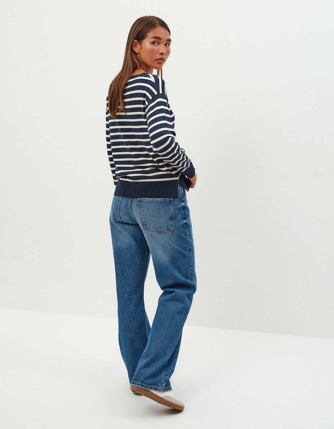 Calças de Ganga 'Straight fit', Mulher, Azul