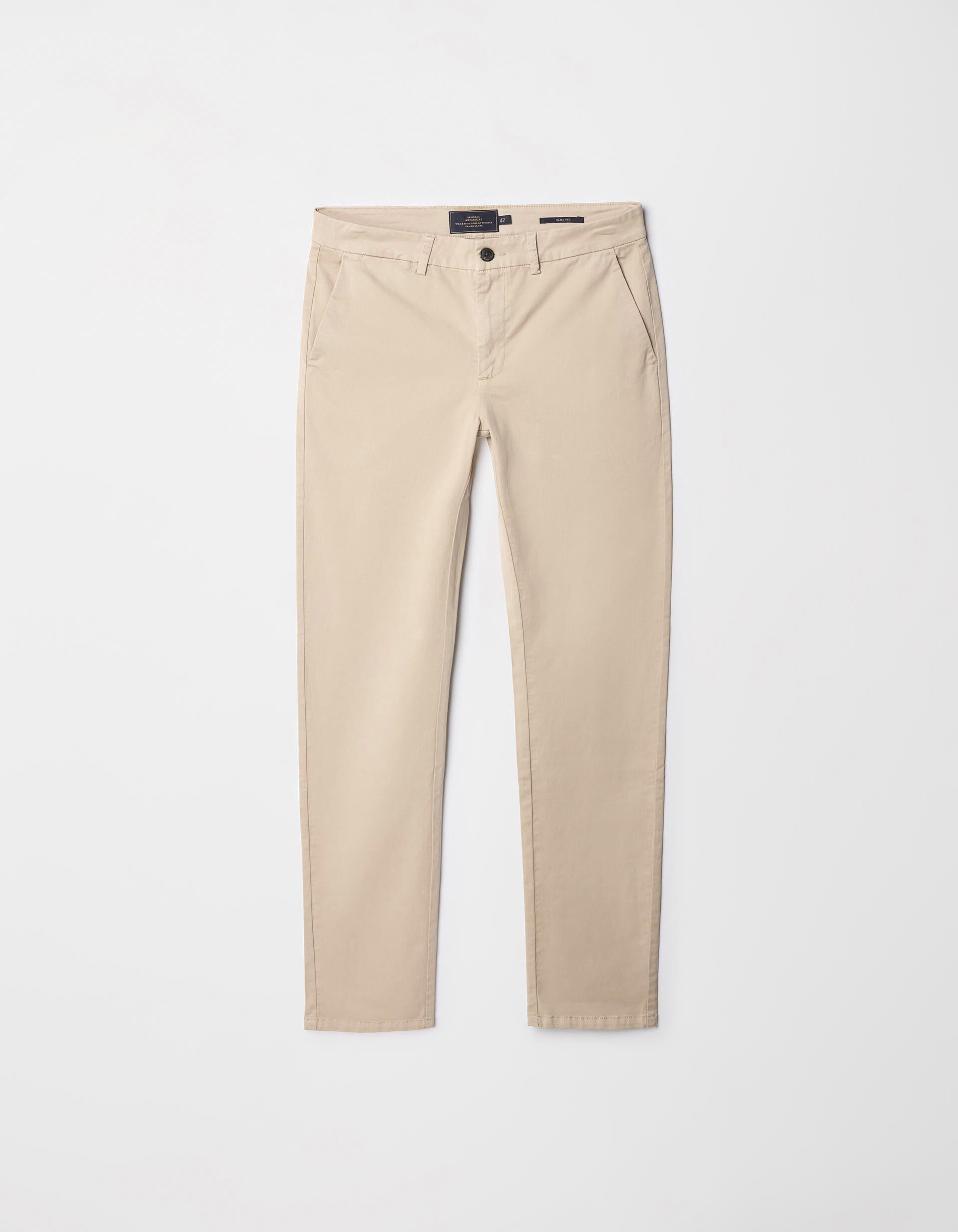 Comprar Online Cal&ccedil;as Chino Slim, Homem, Bege