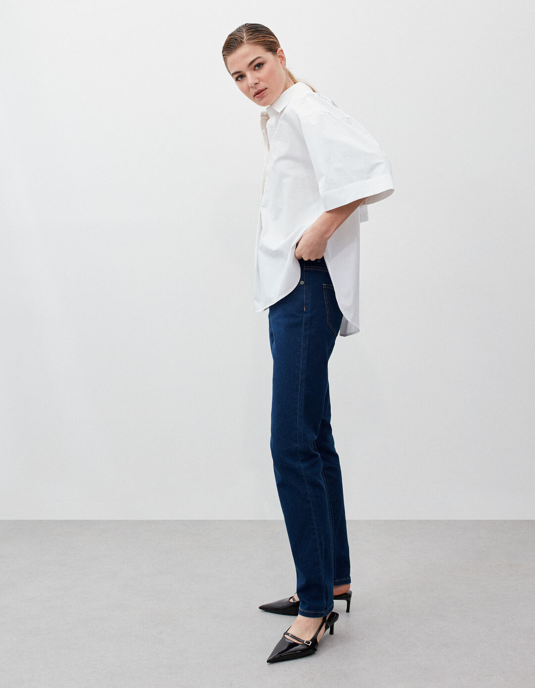 Jeans Slim Fit, Mulher, Azul