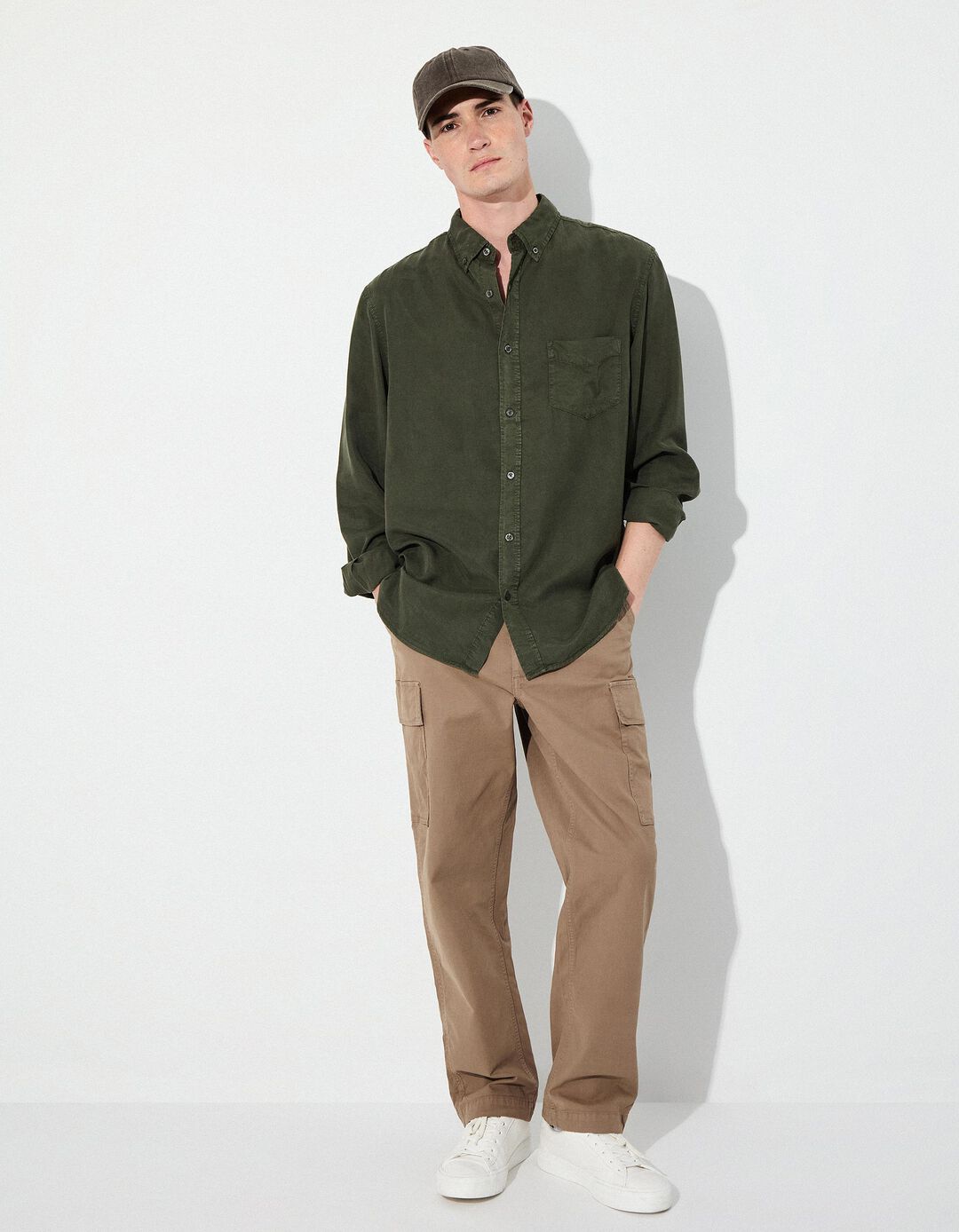 Camisa, Homem, Verde Escuro