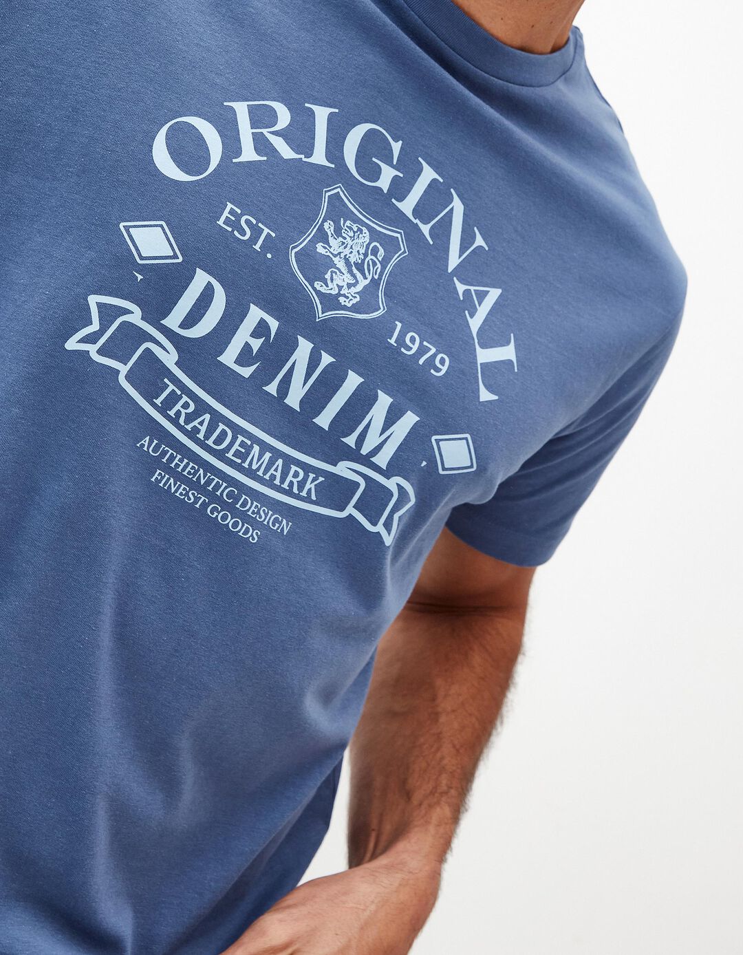T-shirt Estampado, Homem, Azul