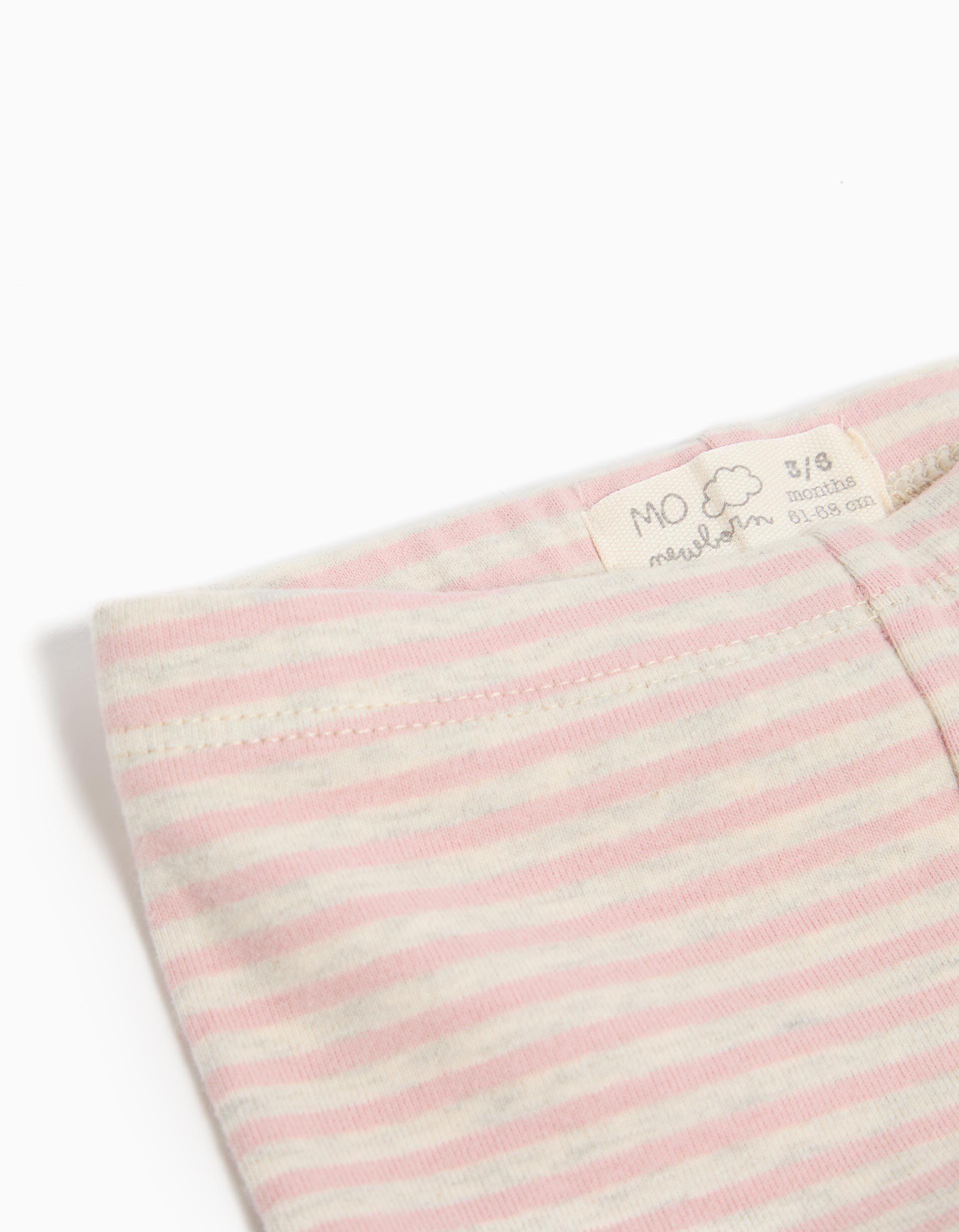 Comprar Online Leggings Caneladas Riscas, Rec&eacute;m-nascido, Rosa