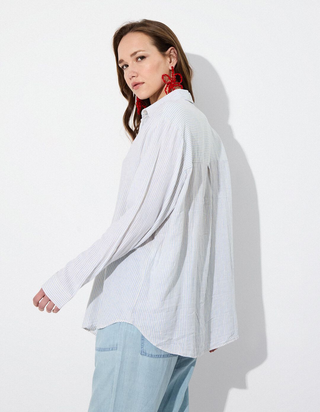 Camisa de Linho, Mulher, Azul 