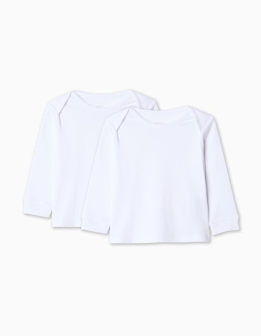 Comprar Online Pack 2 Camisolas Interiores de Manga Comprida, Bebé, Branco