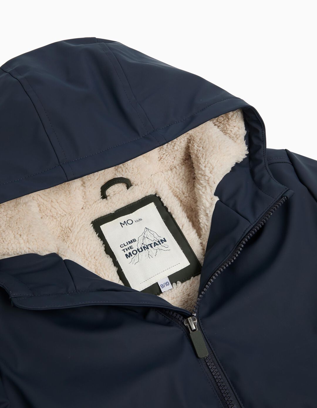 Parka de Borracha Interior Sherpa, Menino, Azul Escuro