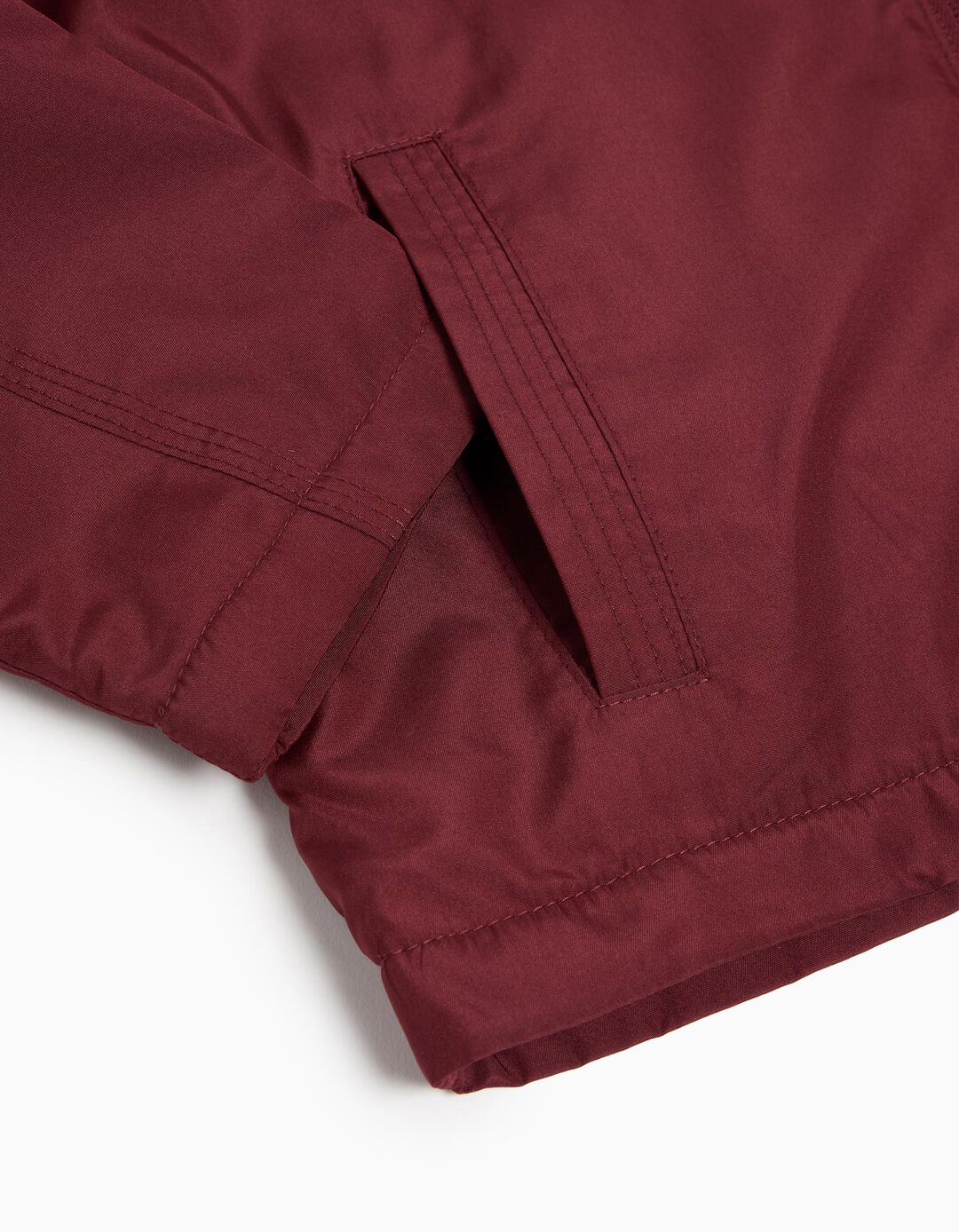 Parka Capuz Interior Polar, Menino, Vermelho Escuro