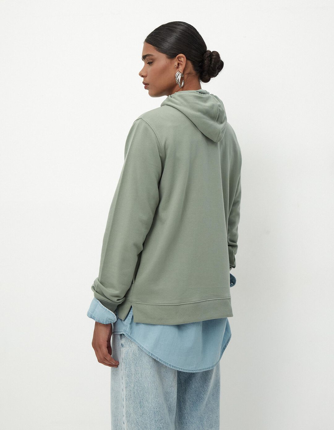 Sweatshirt Capuz, Mulher, Verde Claro