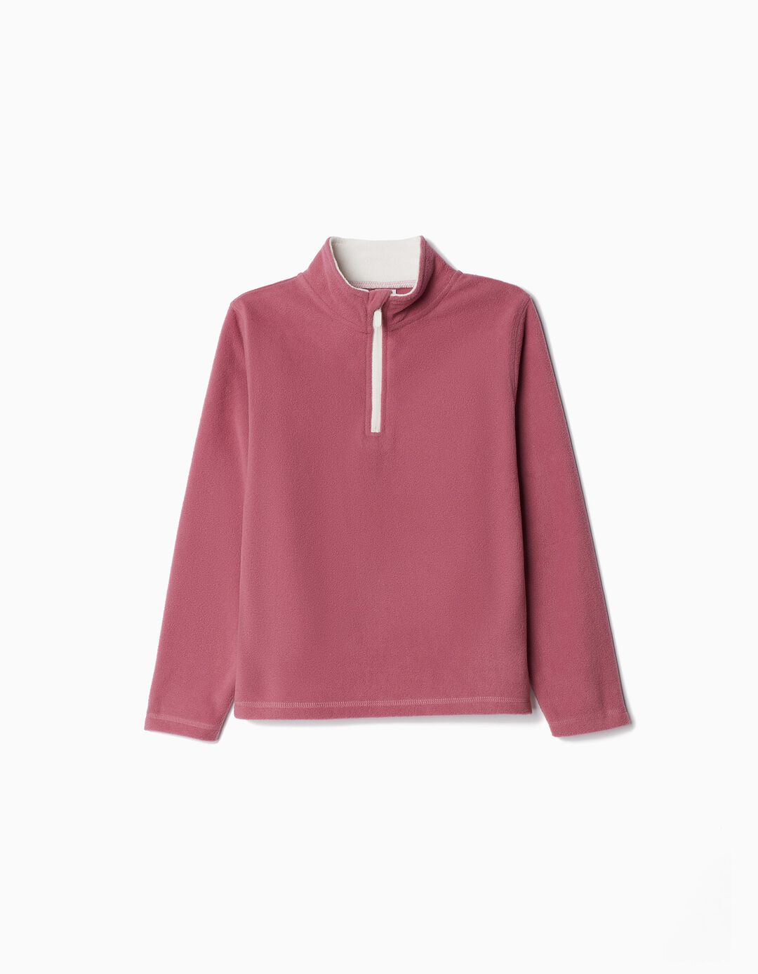 Sweatshirt Polar Fecho de Correr, Menina, Rosa Escuro