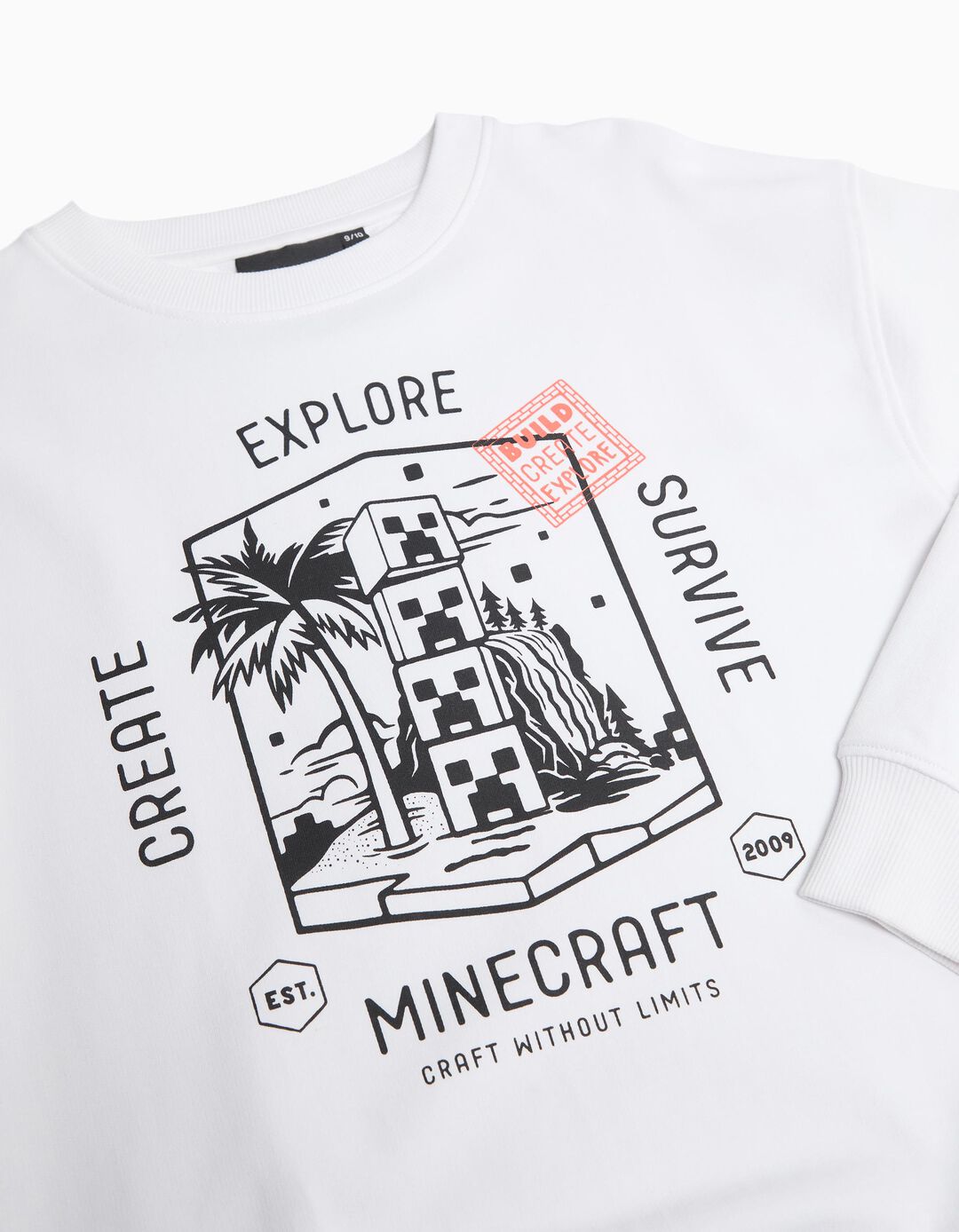 Sweatshirt 'Minecraft', Menino, Branco