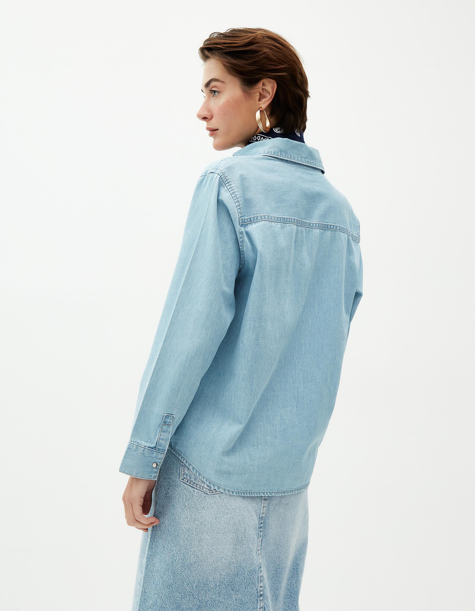 Comprar Online Sobrecamisa de Ganga, Mulher, Azul Claro