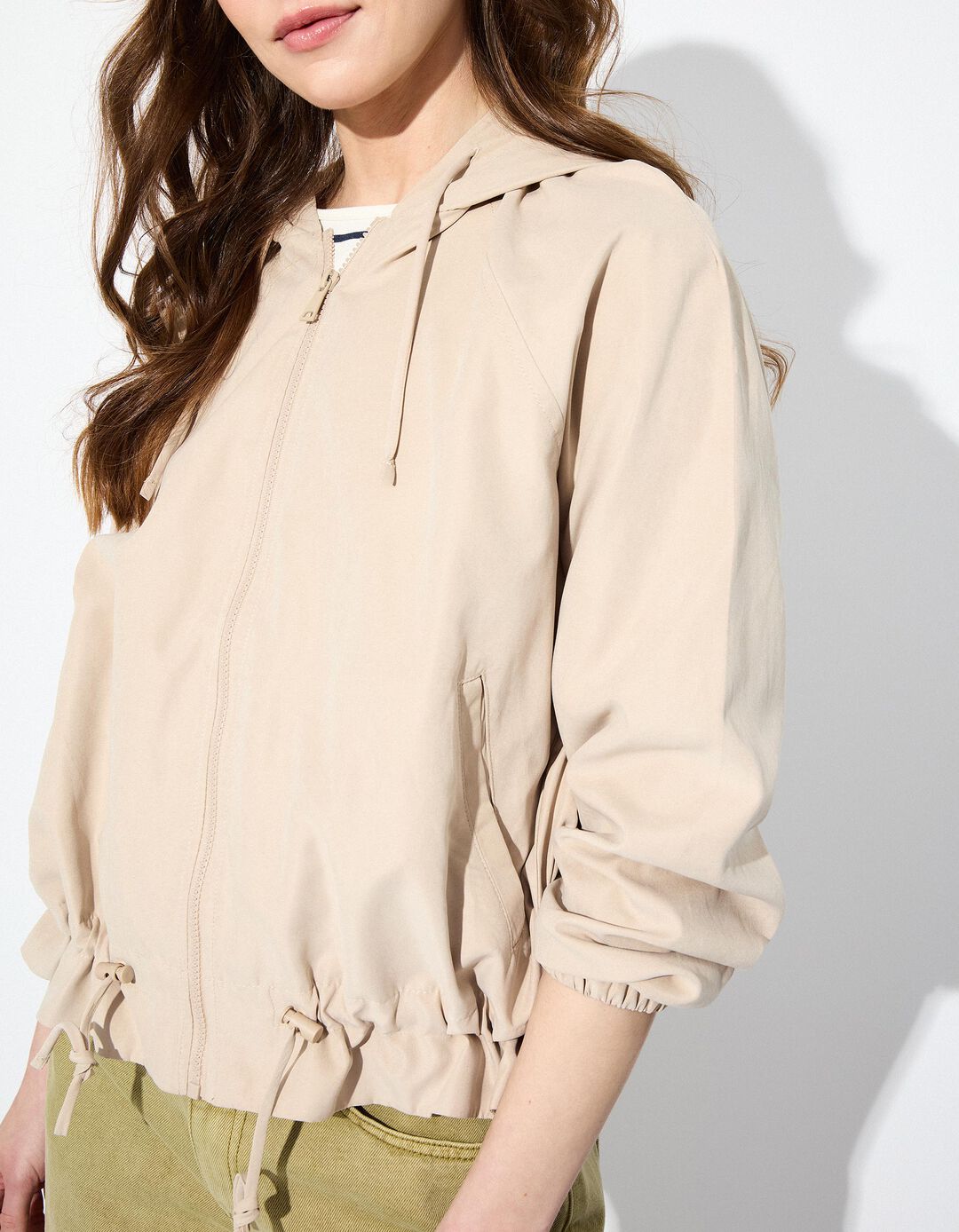 Parka Capuz, Mulher, Bege