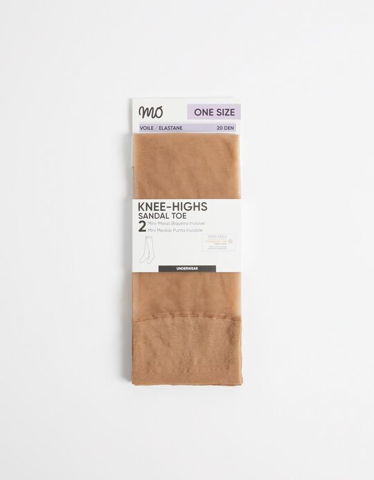Comprar Online Pack 2 Pares de Mini-Meias Biqueira Invisível, Mulher, Bege