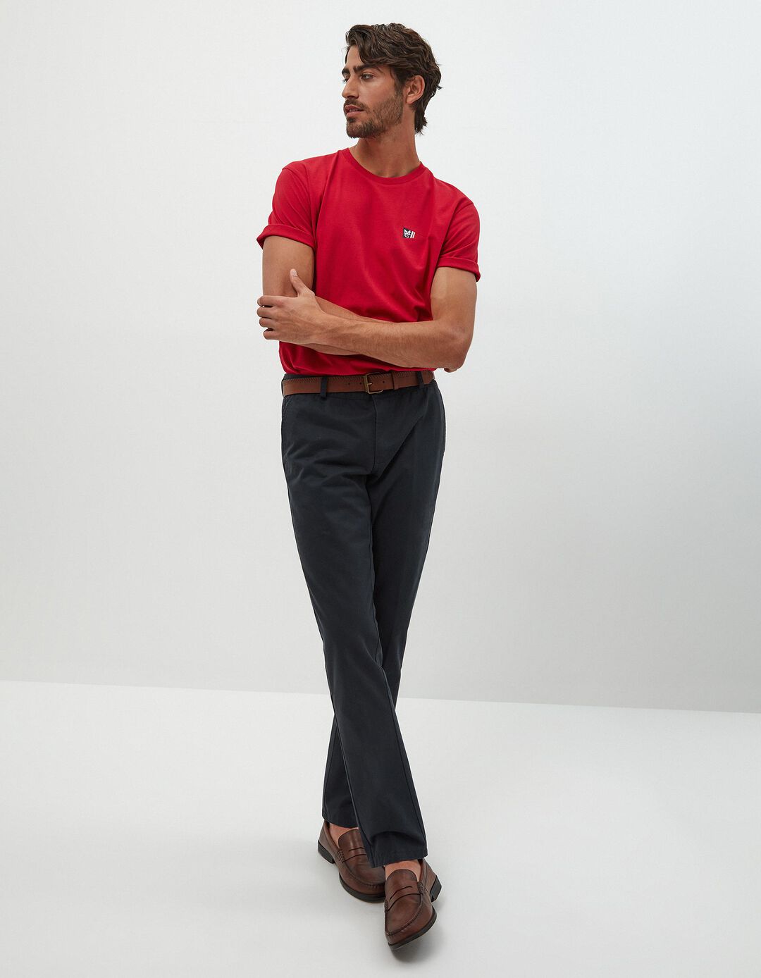 Cal&ccedil;as Chino Premium 'Slim fit', Homem, Azul Escuro
