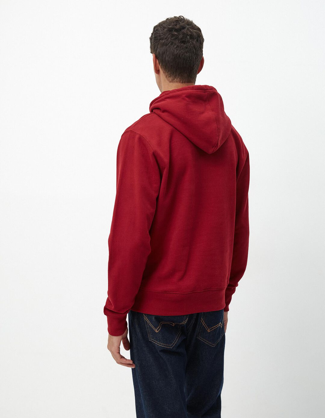 Sweatshirt de Felpa Capuz, Homem, Vermelho Escuro