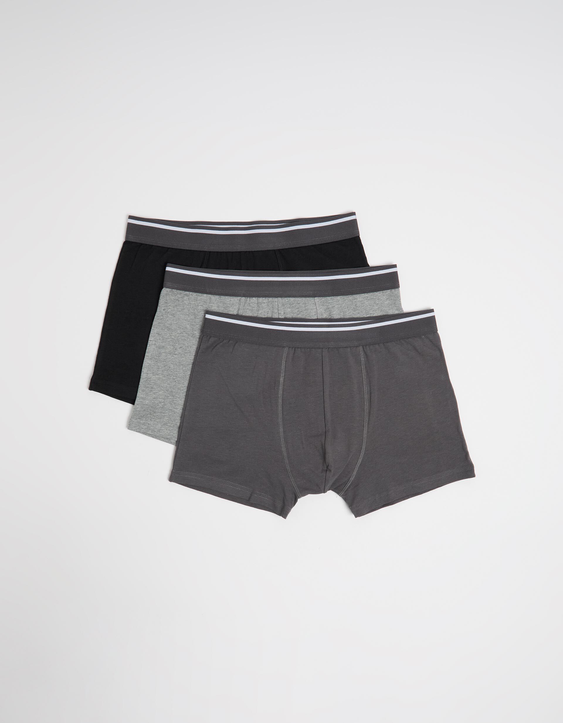 Pack 3 Pares de Boxers Lisos, Homem, Multicor
