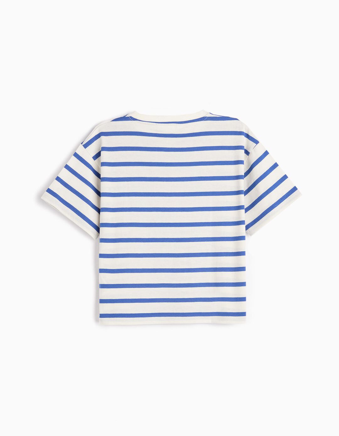 T-shirt Riscas, Menina, Azul