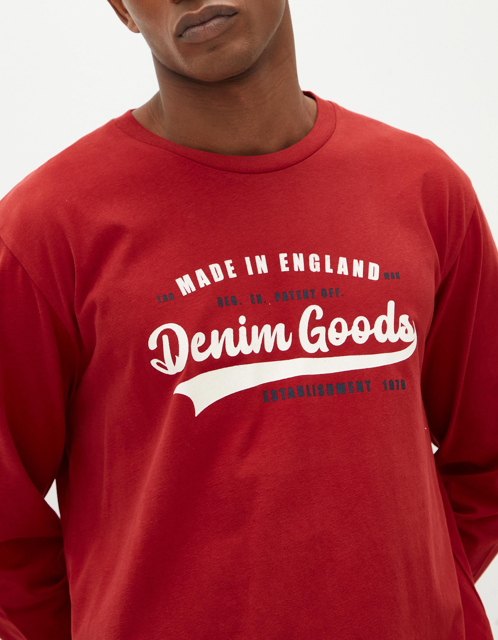 Comprar Online T-shirt de Manga Comprida Estampado, Homem, Vermelho