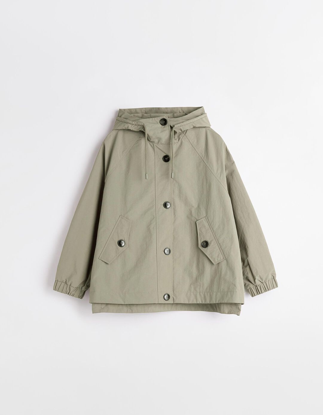 Parka com Botões, Mulher, Verde Escuro