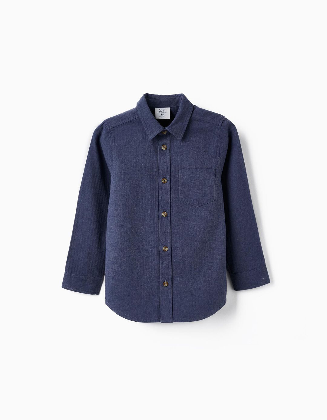 Camisa de Algodão Para Menino, Azul