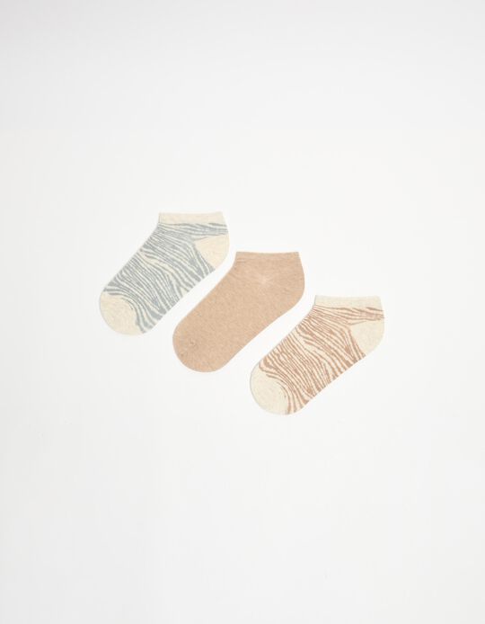 Comprar Online Pack 3 Pares de Meias, Mulher, Bege Claro