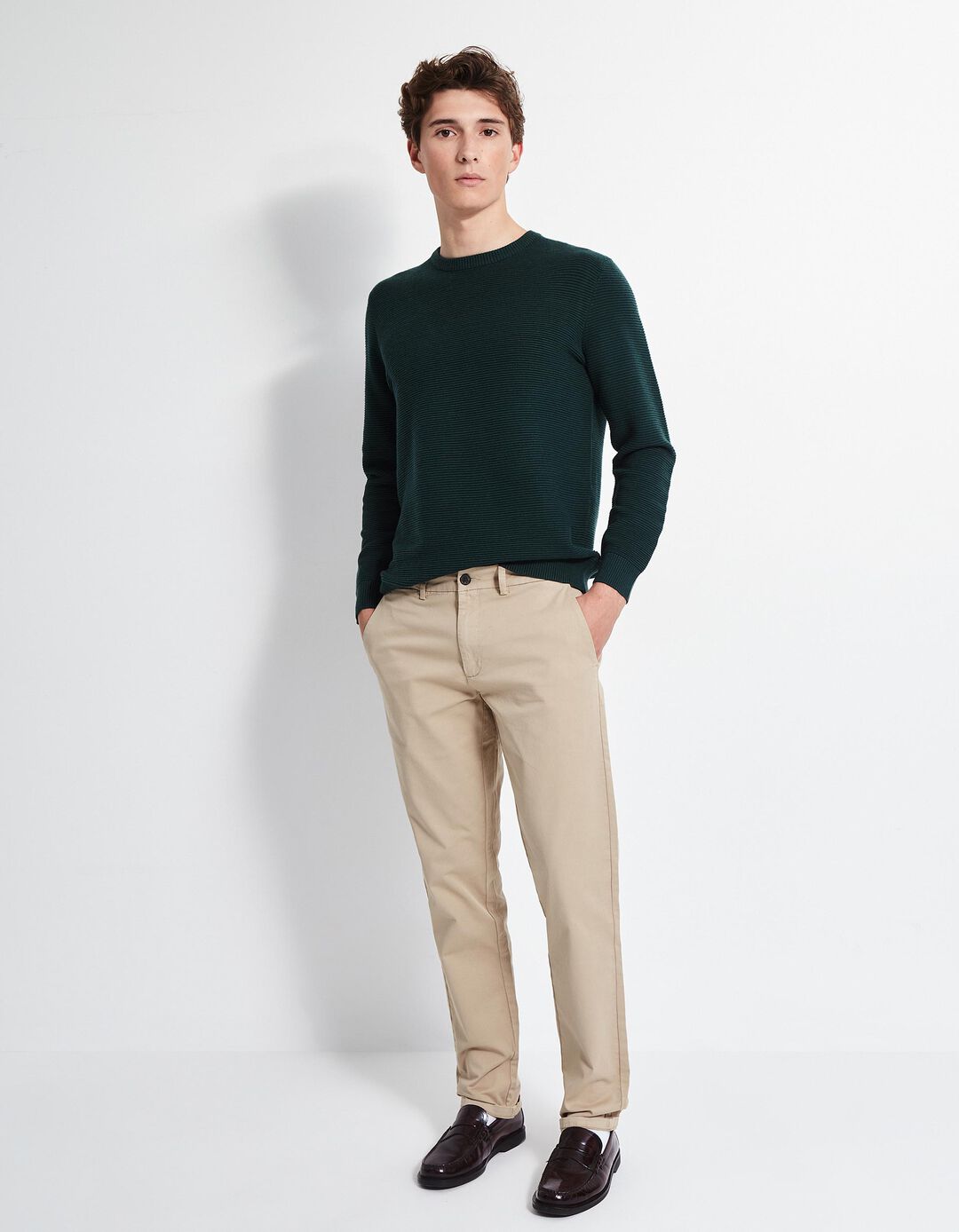 Cal&ccedil;as Chino Slim, Homem, Bege