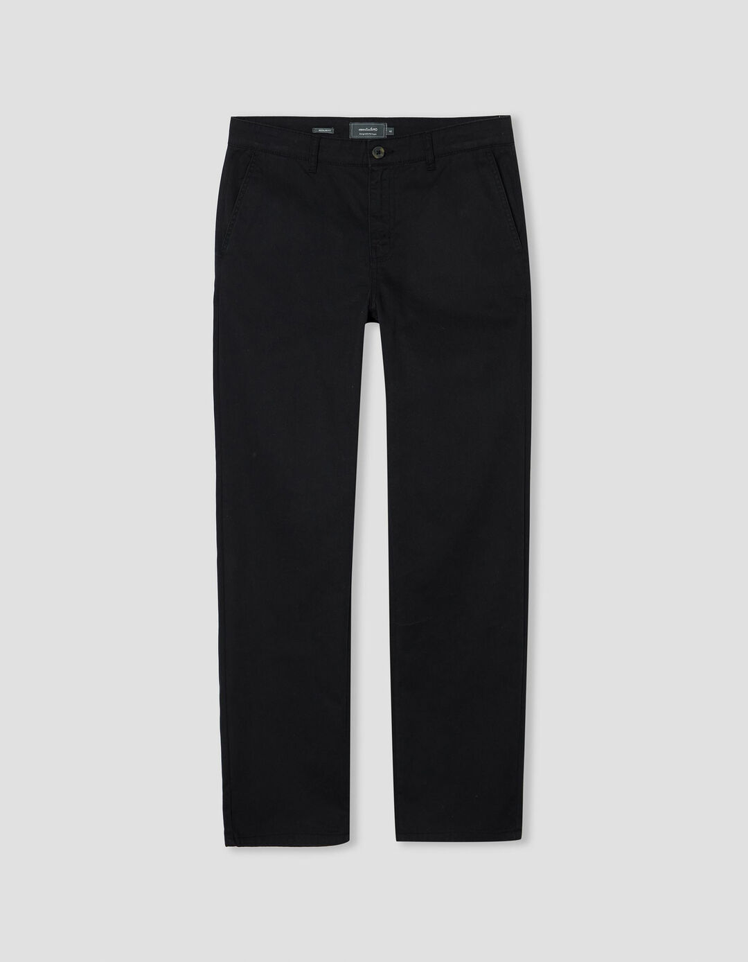 Calças de Sarja Regular Fit, Homem, Preto