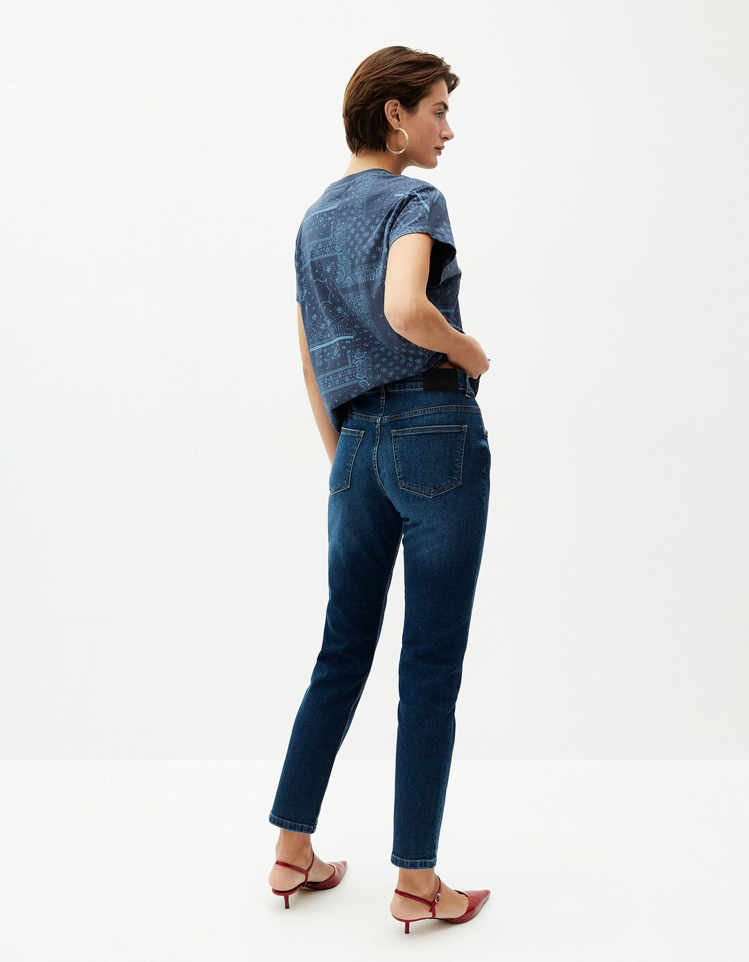 Calças de Ganga 'Slim Fit', Mulher, Azul 