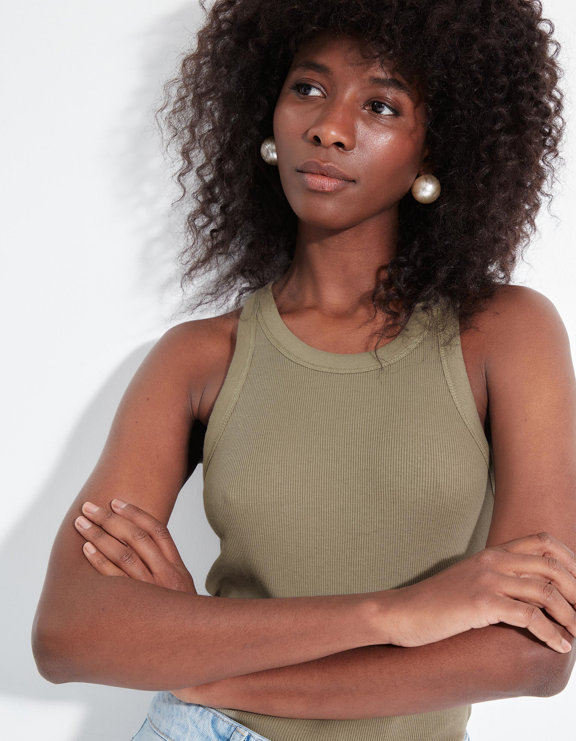 Comprar Online Tank Top Canelado, Mulher, Verde Escuro