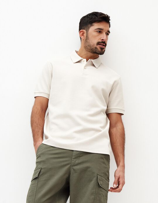Comprar Online Polo Waffle, Homem, Cinzento Claro
