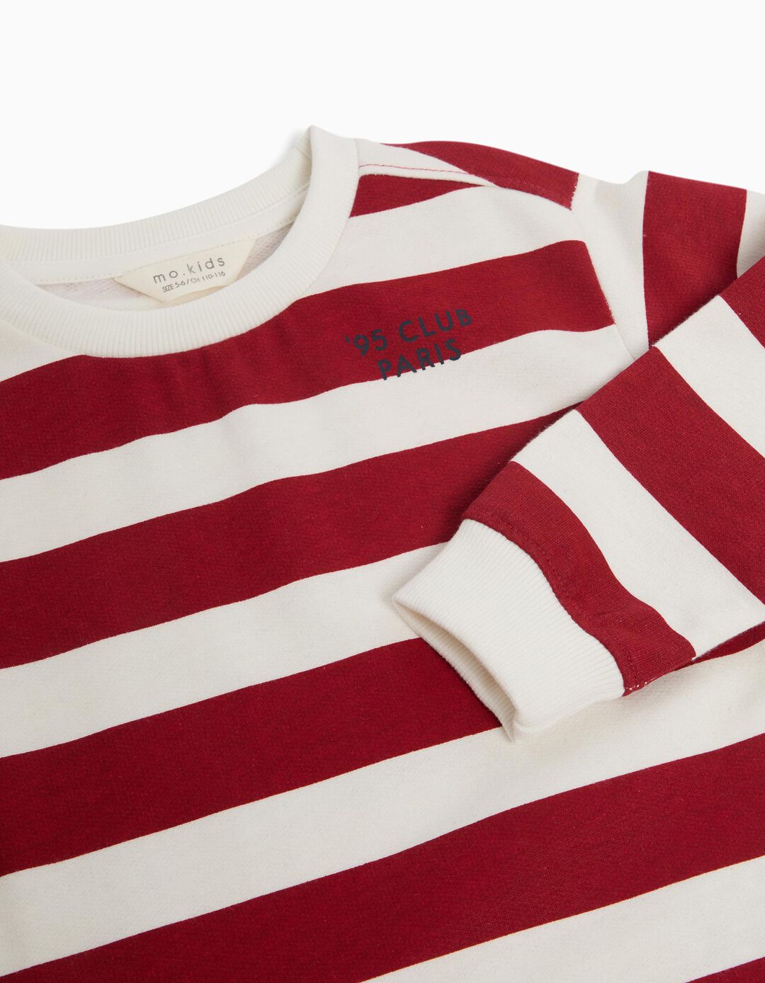 Sweatshirt Fleece Riscas, Menino, Vermelho Escuro