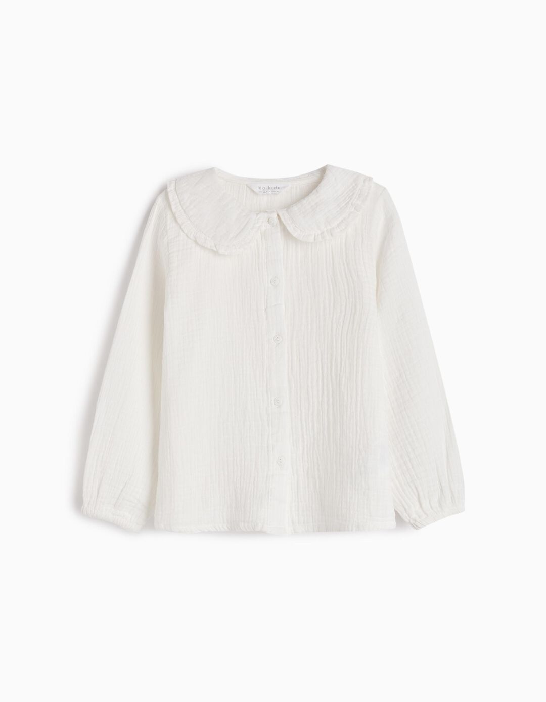 Blusa com Gola, Menina, Branco