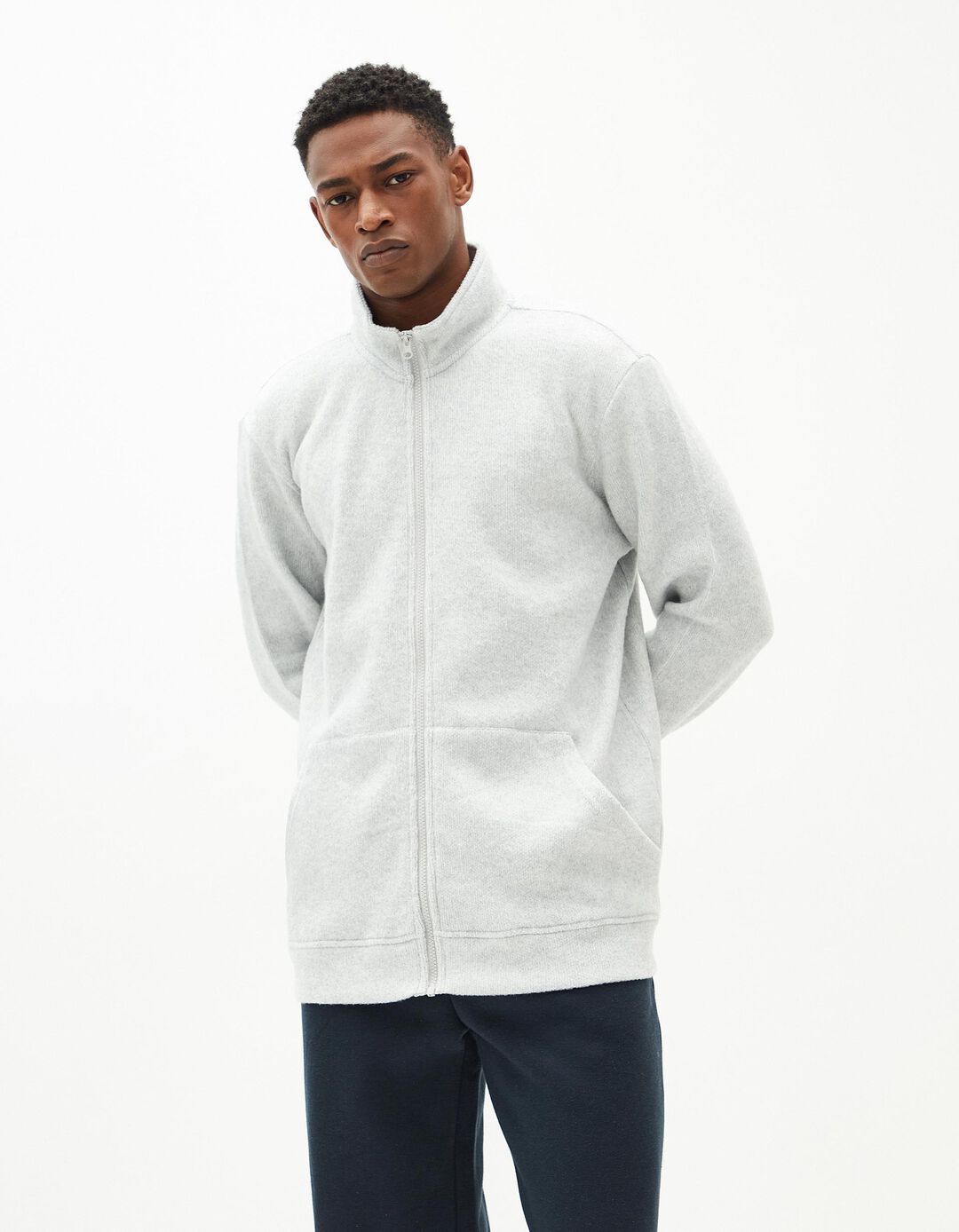 Casaco Fleece, Homem, Cinzento Claro
