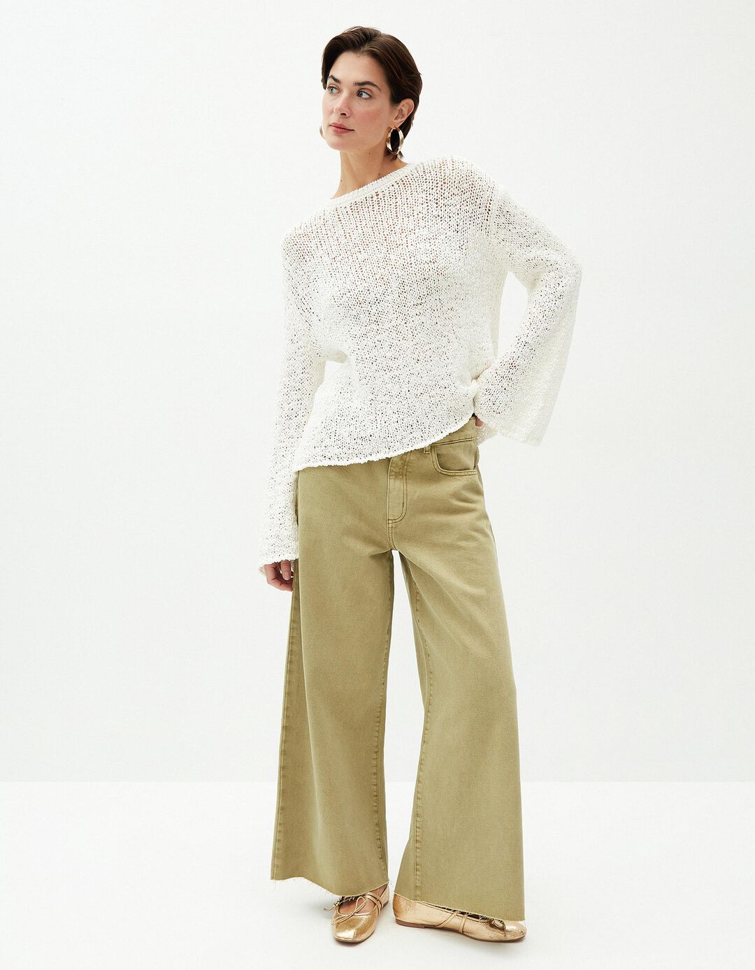 Calças Culotte, Mulher, Verde 