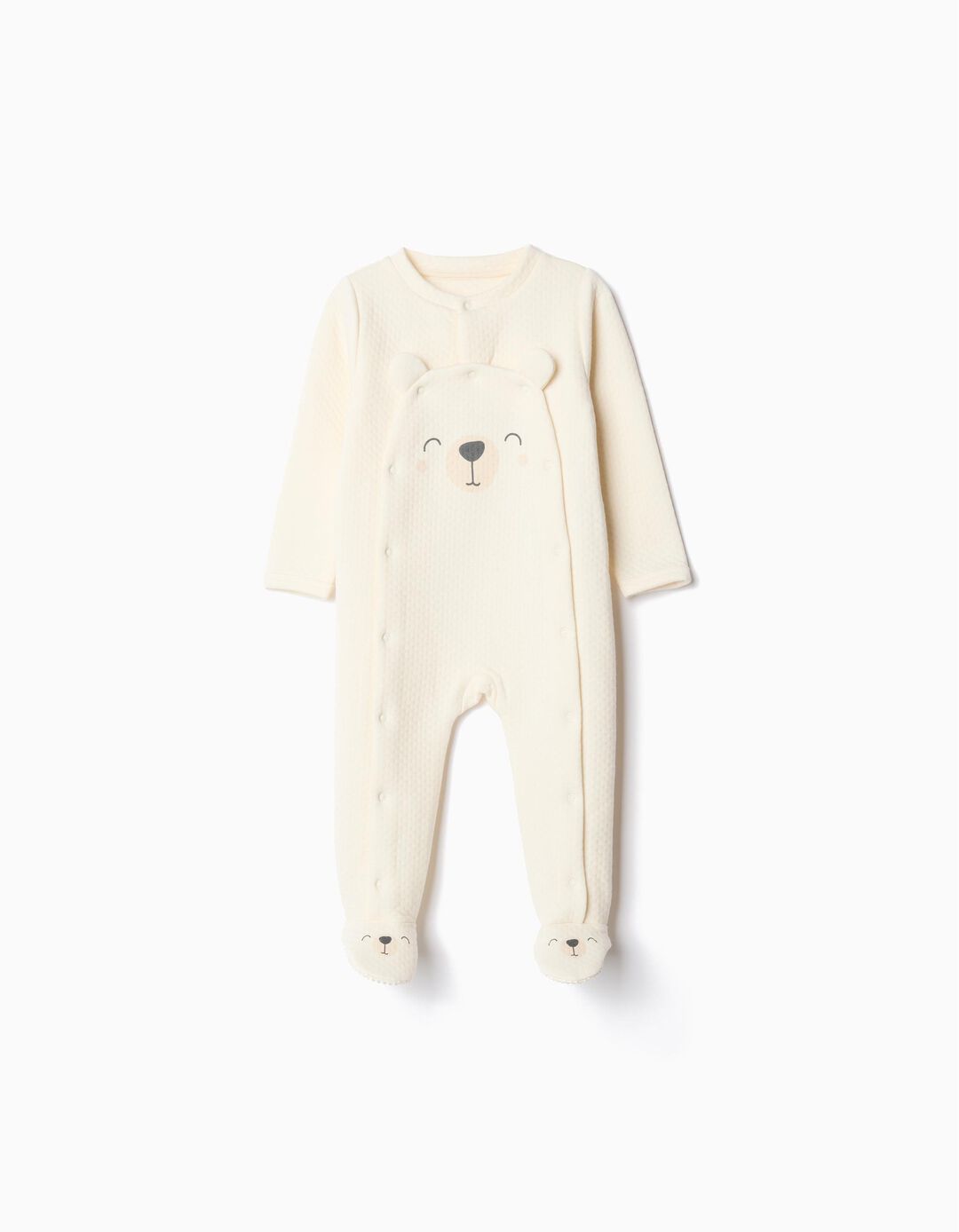 Babygrow de Manga Comprida, Beb&eacute;, Bege Claro