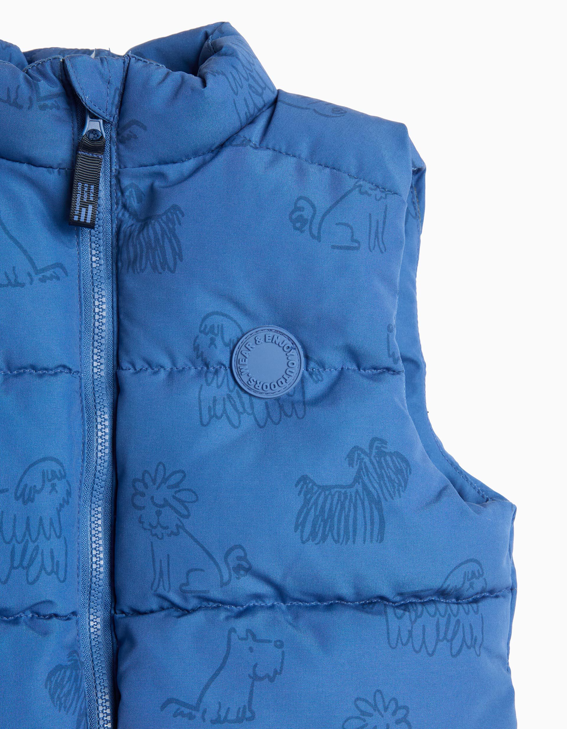 Colete Estampado, Menino, Azul