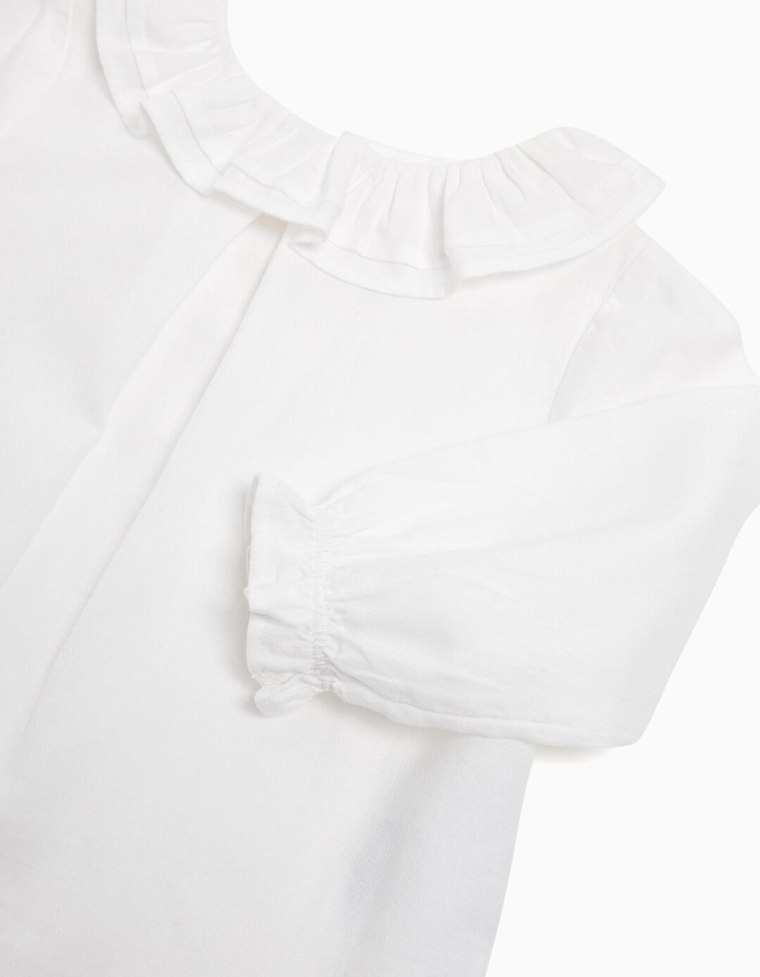 Blusa Sarja Folho, Menina, Branco